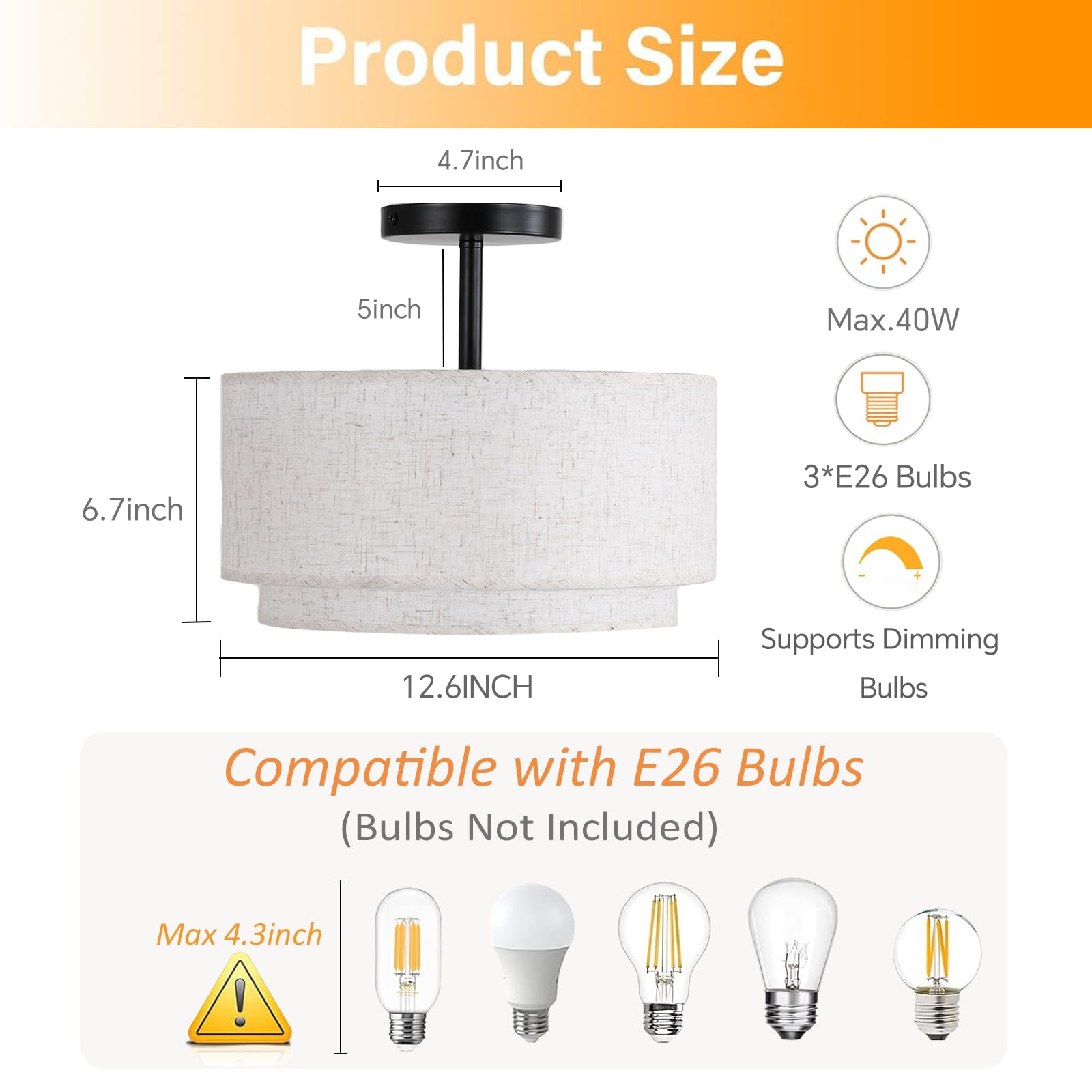 Vexagyle 3-light ceiling fixture ideal for kitchens, hallways, and living spaces