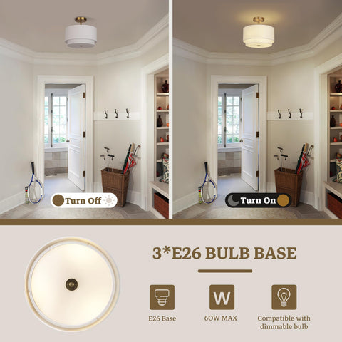 Vexagyle Gold Drum Ceiling Light in a living room enhances modern decor.