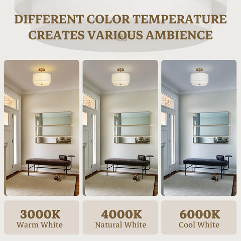 Vexagyle Gold Drum Ceiling Light in nursery provides soft soothing illumination.