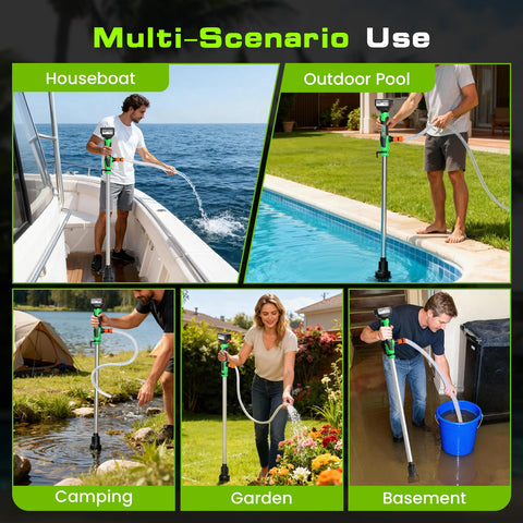 Vexalify multi-scenario use for gardens, ponds, and drainage.