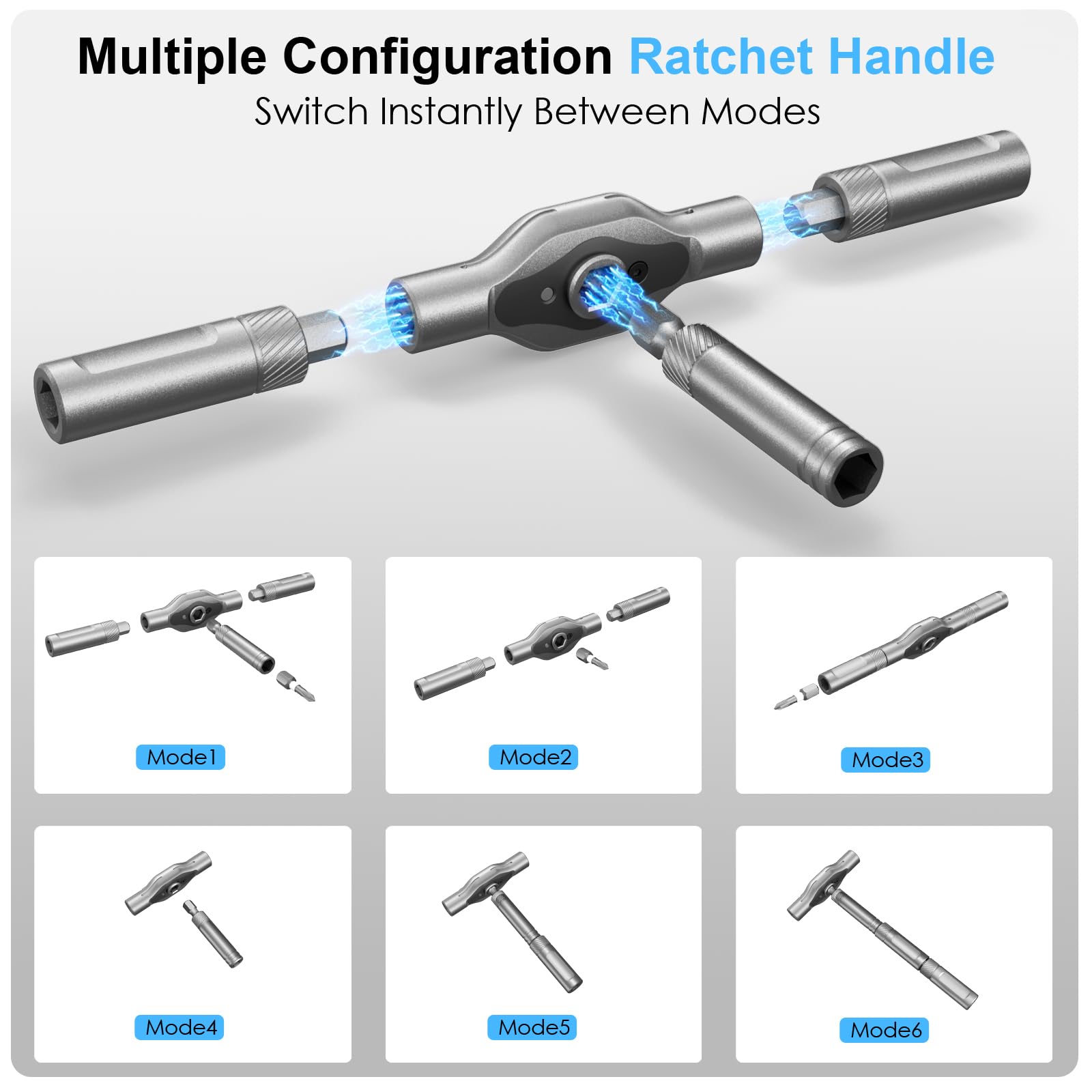 VEYSMOU ratchet handle with smooth mechanism for tight spaces