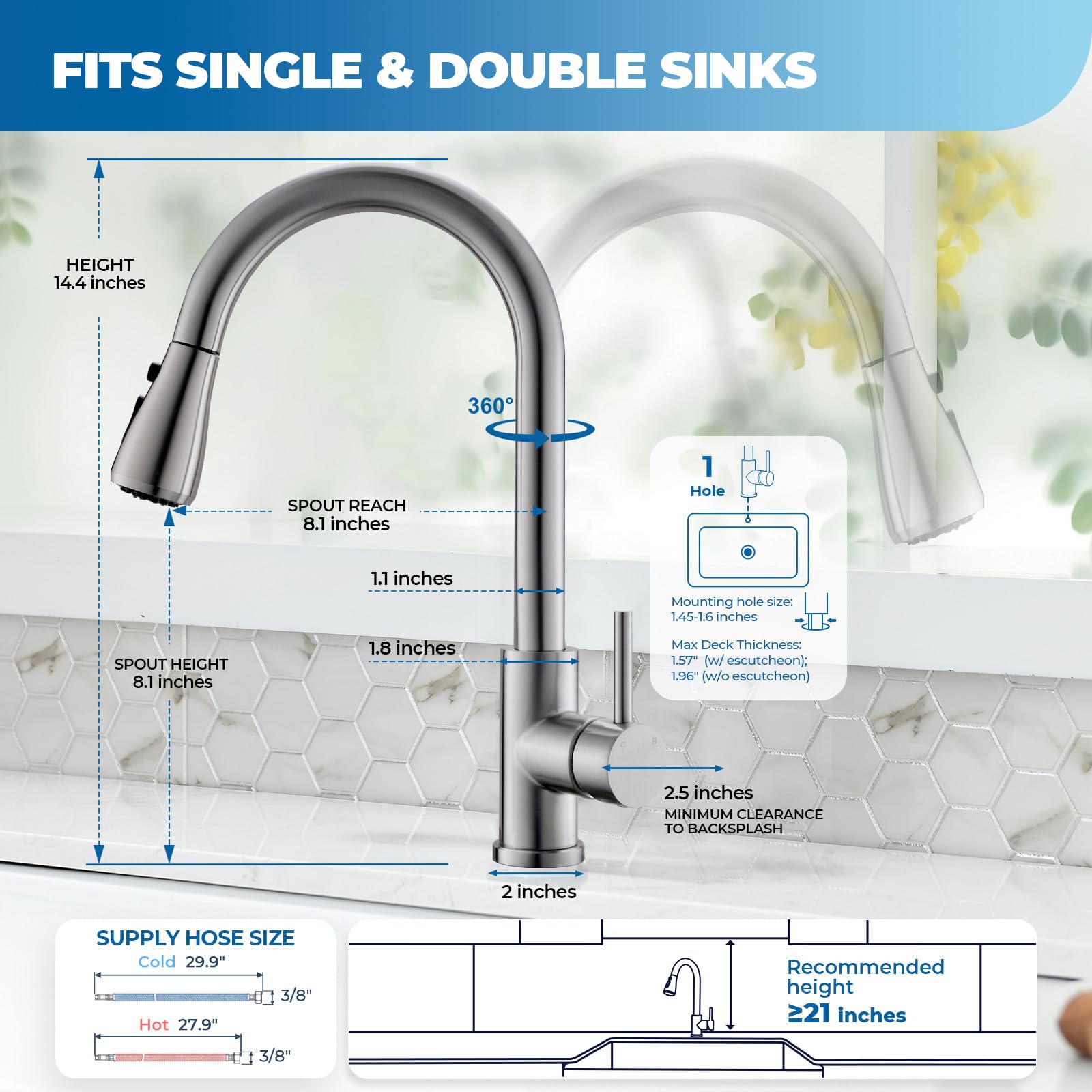 VFAUOSIT safety feature prevents scalding by delivering cold water first.