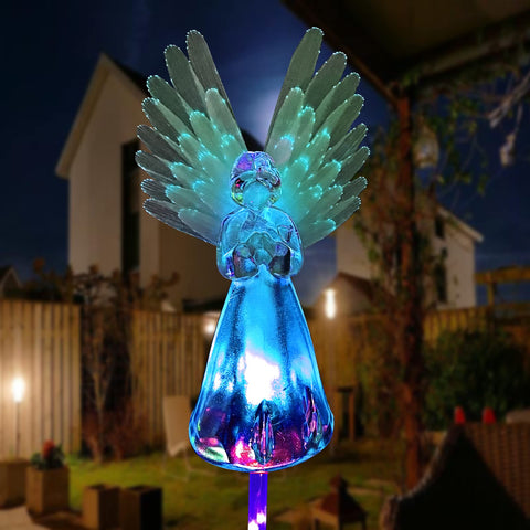 VGE Solar Angel Light close-up of its wings and durable finish.
