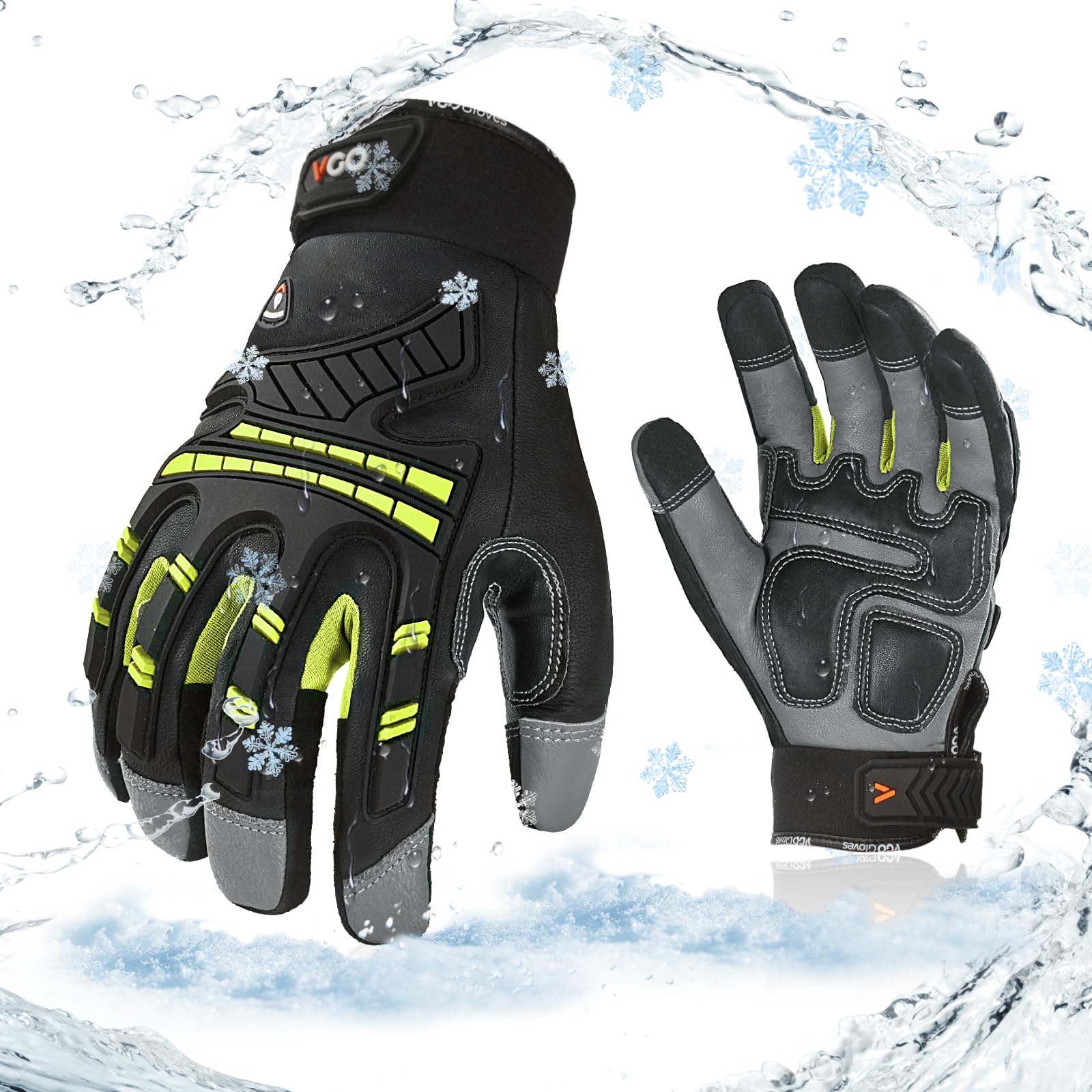 Vgo GA8954FW winter glove front view for warm, dexterous cold-work