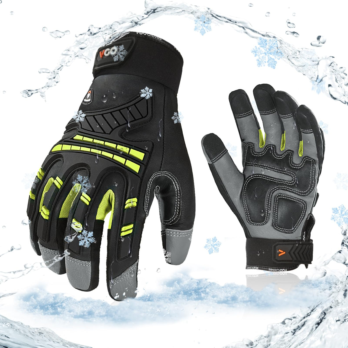 Vgo GA8954FW winter glove front view for warm, dexterous cold-work