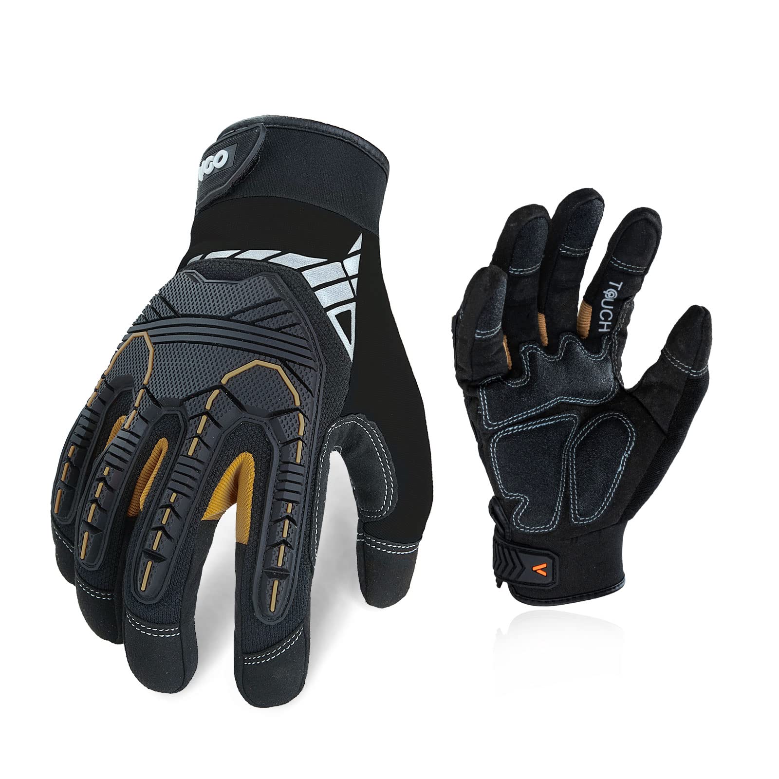 Vgo SL8849 heavy-duty gloves front view for rugged protection on tough tasks.
