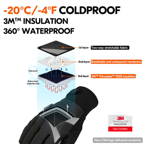 Vgo Thinsulate C100 lining inside view for added warmth