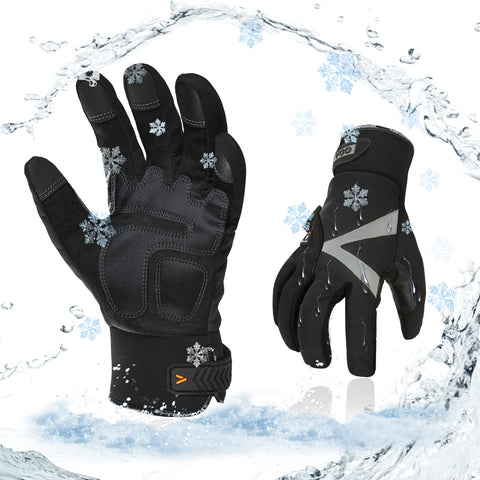 Vgo winter work gloves with waterproof palm, keeping hands dry during tasks
