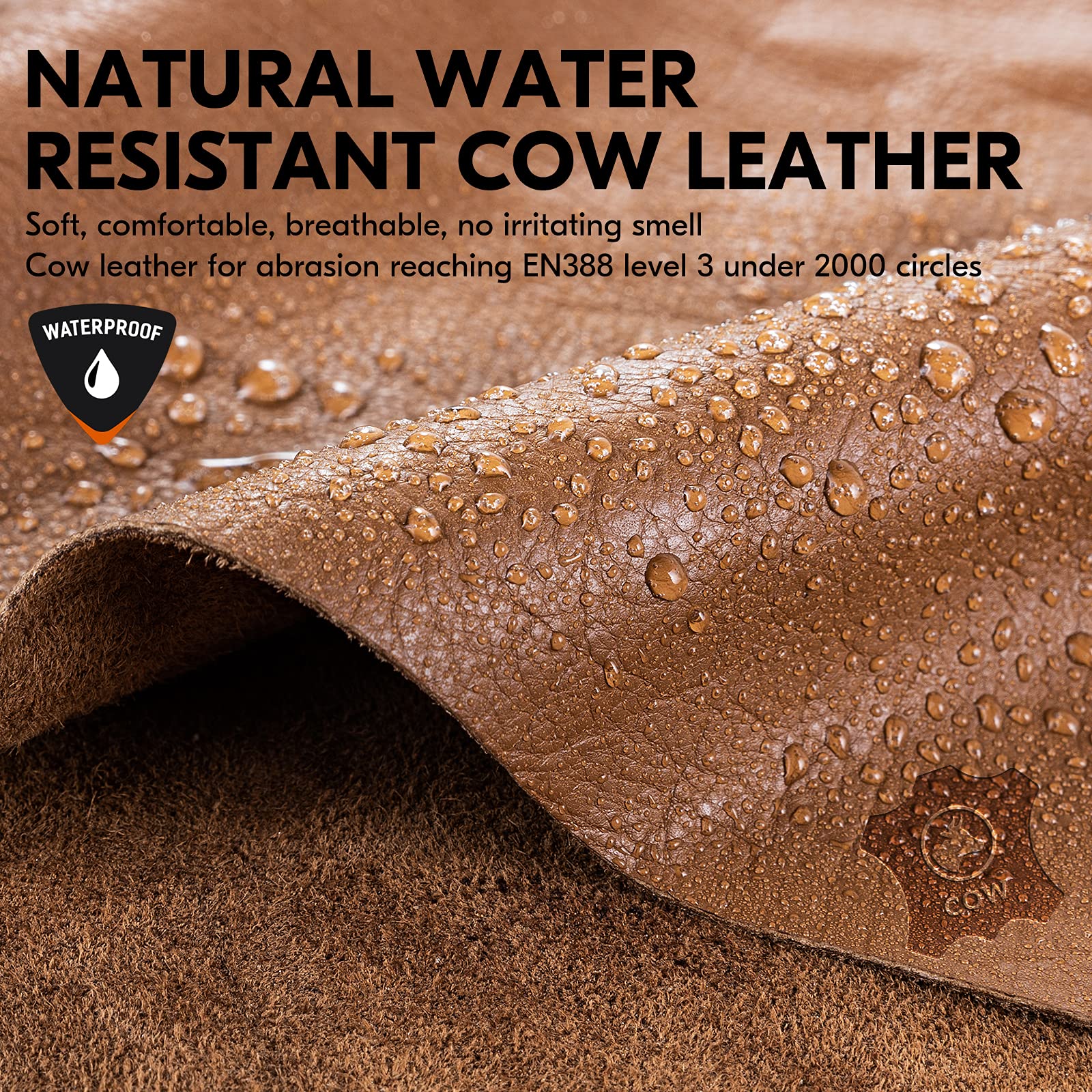 Vgo Winter gloves water-resistant lining close-up for wet-or-dusty environments.