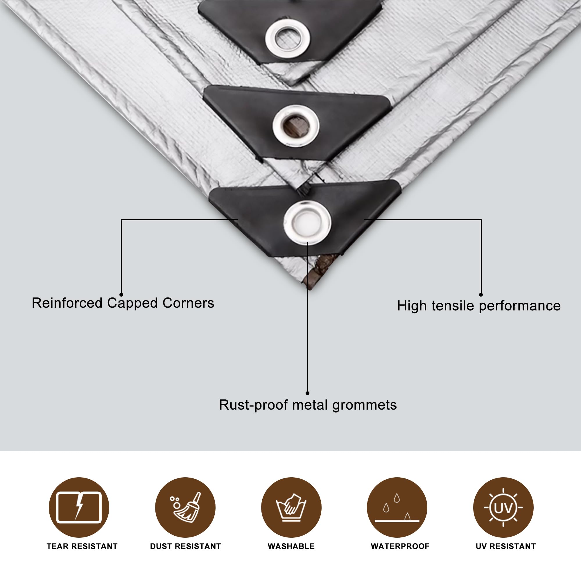 VHESS tarp UV resistant surface protecting equipment from fading