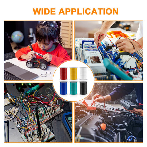 VIABRICO 14 AWG yellow wire spool makes color-coding easy for quick reference.