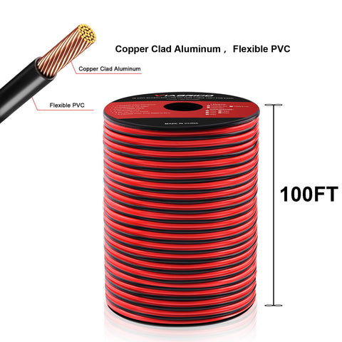 VIABRICO copper clad aluminum conductor with red and black colors for quick polarity identification