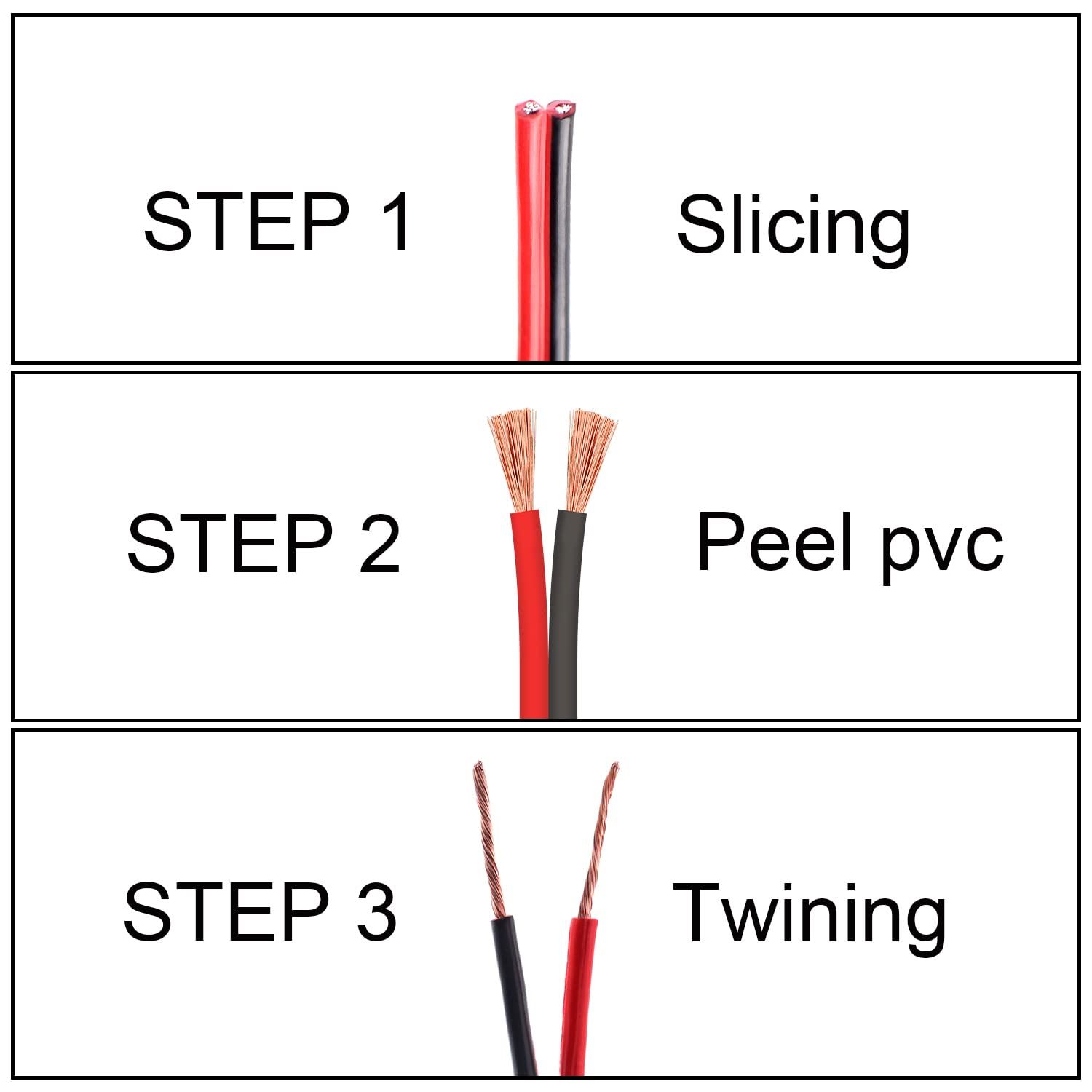 VIABRICO LED strip wiring setup highlights clean red and black conductors.