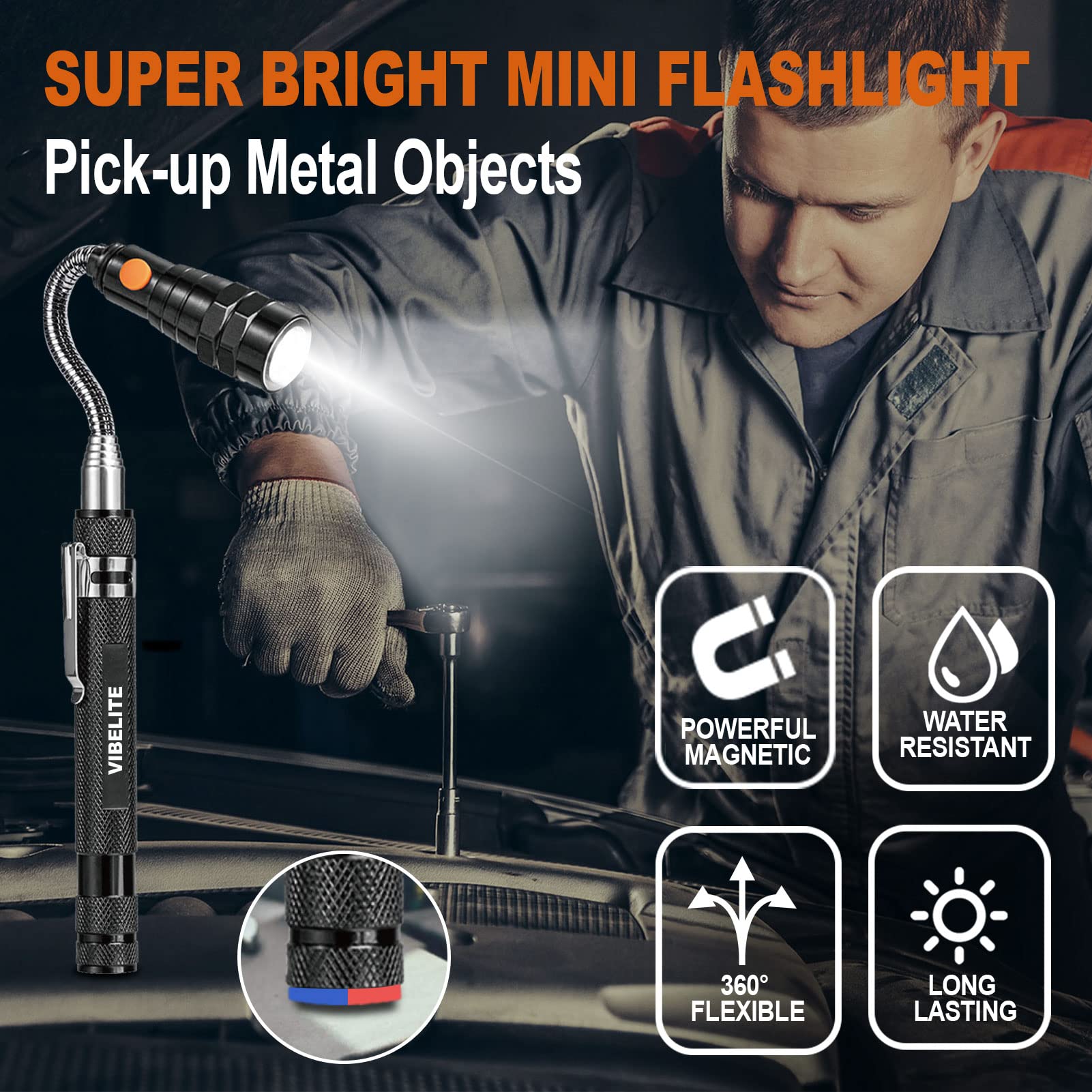 VIBELITE complete tool kit for versatile pickup and inspection tasks.