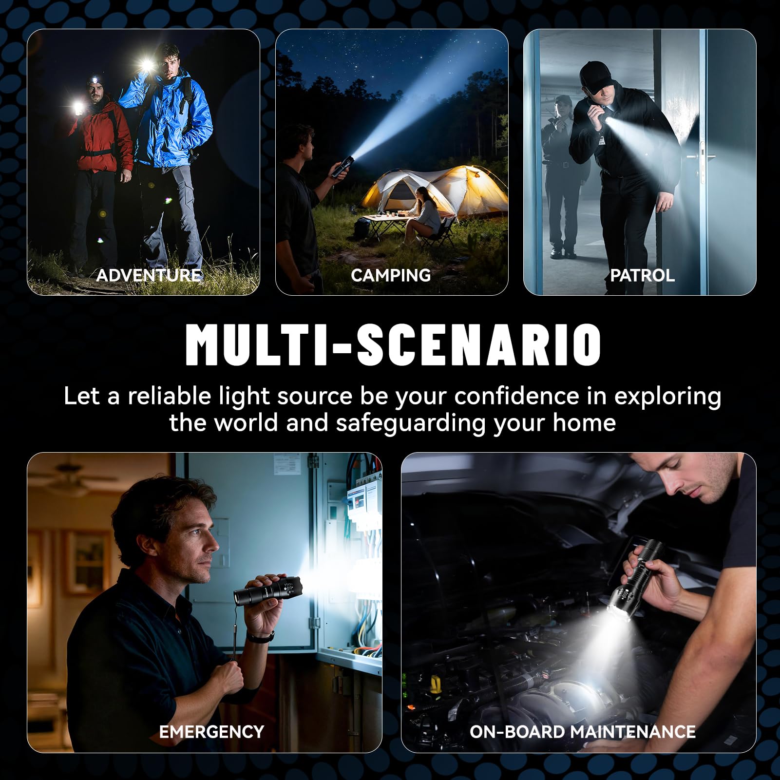 VIBELITE two-pack flashlight set for home and car readiness.