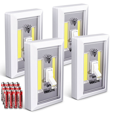VIBELITE LED night light switch front view with dual COB panels for bright illumination