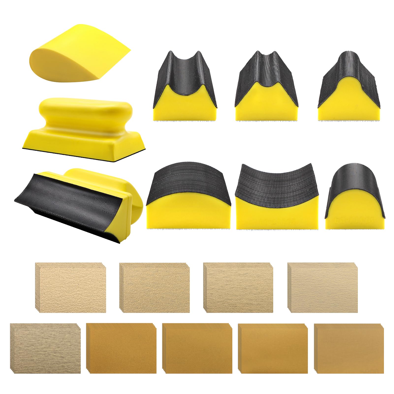 VIBRATITE contoured hand sanding block enables precise surface control.
