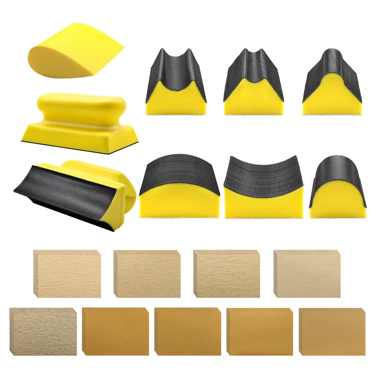 VIBRATITE contoured hand sanding block enables precise surface control.