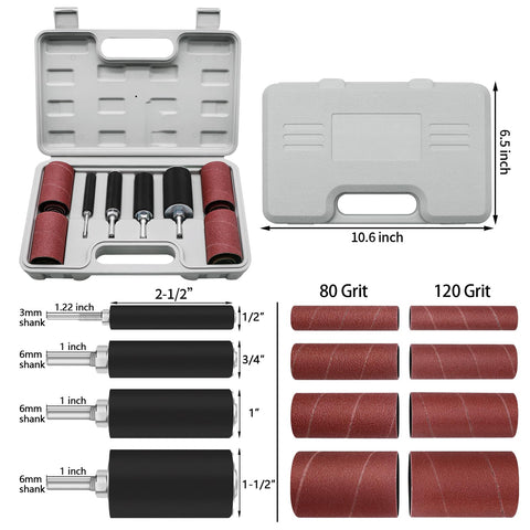 VIBRATITE three-quarter-inch drum sanding smooths curves on metal and plastic surfaces
