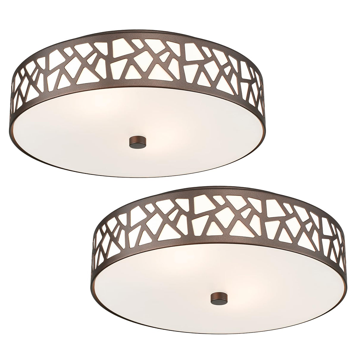 VICNIE 2-pack flush mount fixture with frosted glass shade for soft illumination