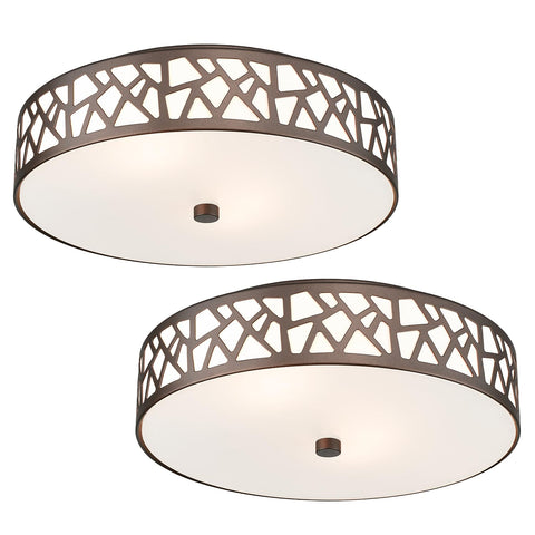 VICNIE 2-pack flush mount fixture with frosted glass shade for soft illumination