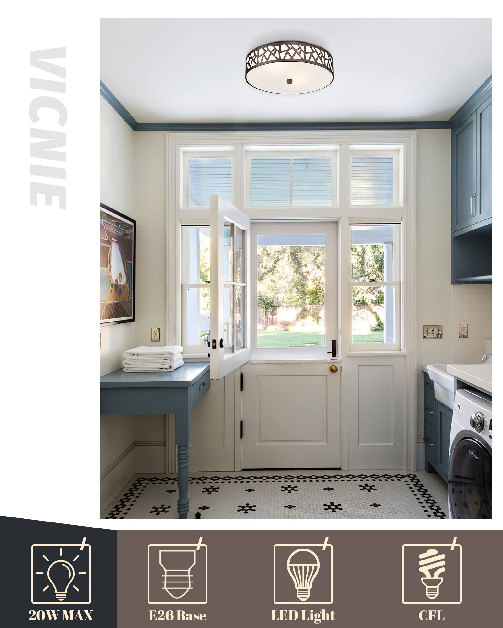VICNIE oil-rubbed bronze knob detail adds vintage charm