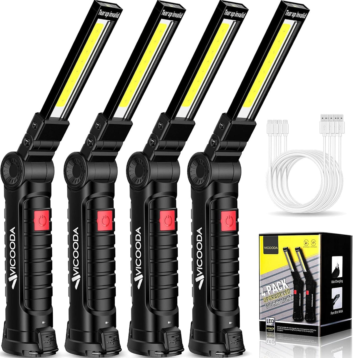 VICOODA LED work light with 360° rotation for versatile angles and hands-free lighting.