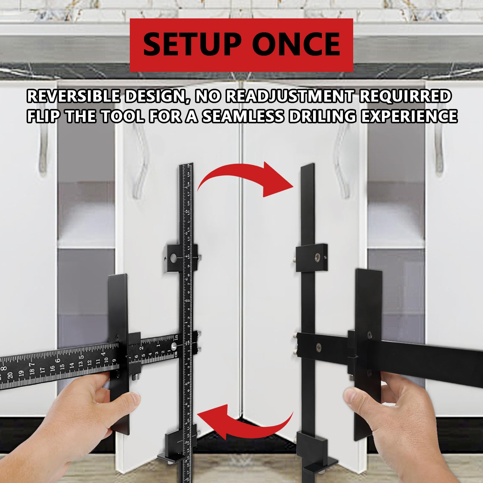 Vicrays cabinet handle jig adjustable distance for various sizes