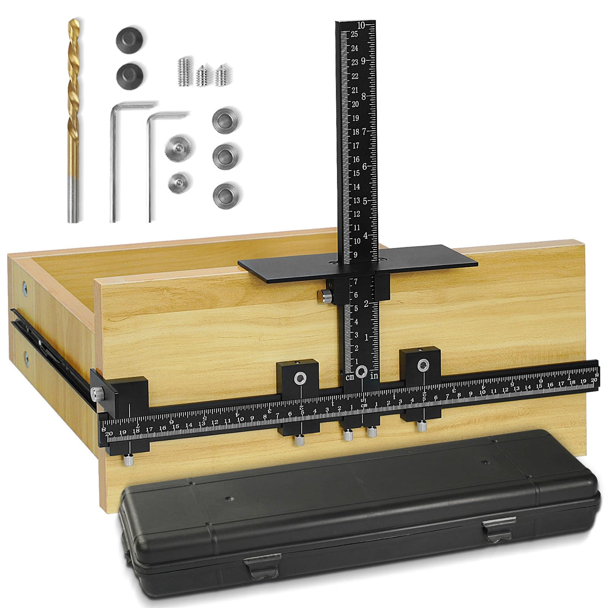 Vicrays cabinet handle jig aluminum body for precise hole alignment