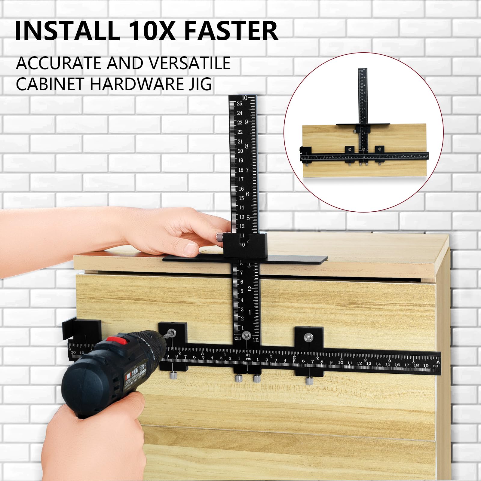 Vicrays cabinet handle jig precision hole placement for accuracy