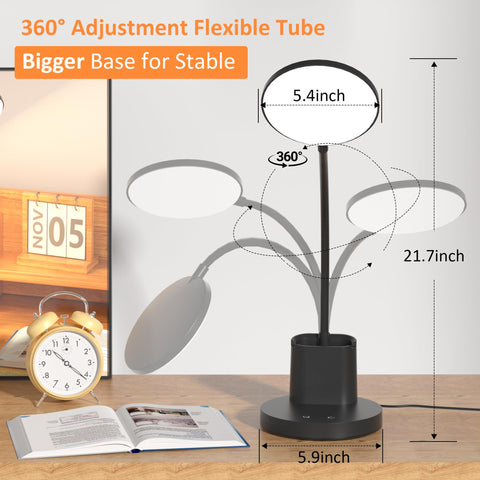 Vicsoon desk lamp offers three color modes for reading, study, and late-night work.