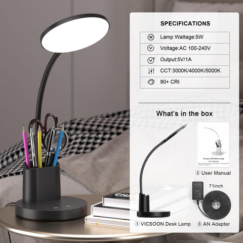 Vicsoon desk lamp features brightness memory to recall your last setting.