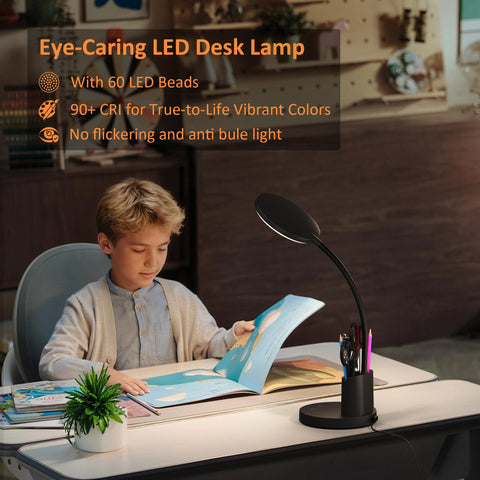 Vicsoon desk lamp dimmable light for comfortable brightness during long tasks.