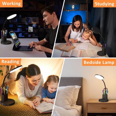 Vicsoon desk lamp with eye-friendly LEDs reduces glare and eye strain.