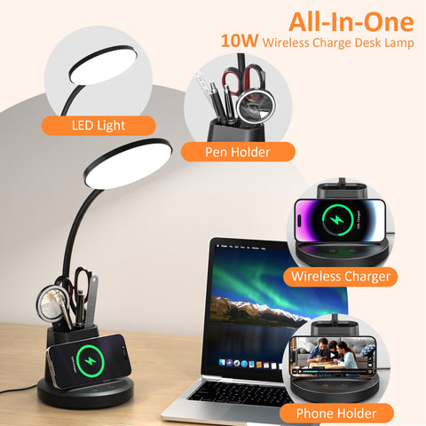 Vicsoon lamp with integrated pen holder keeps your desk organized