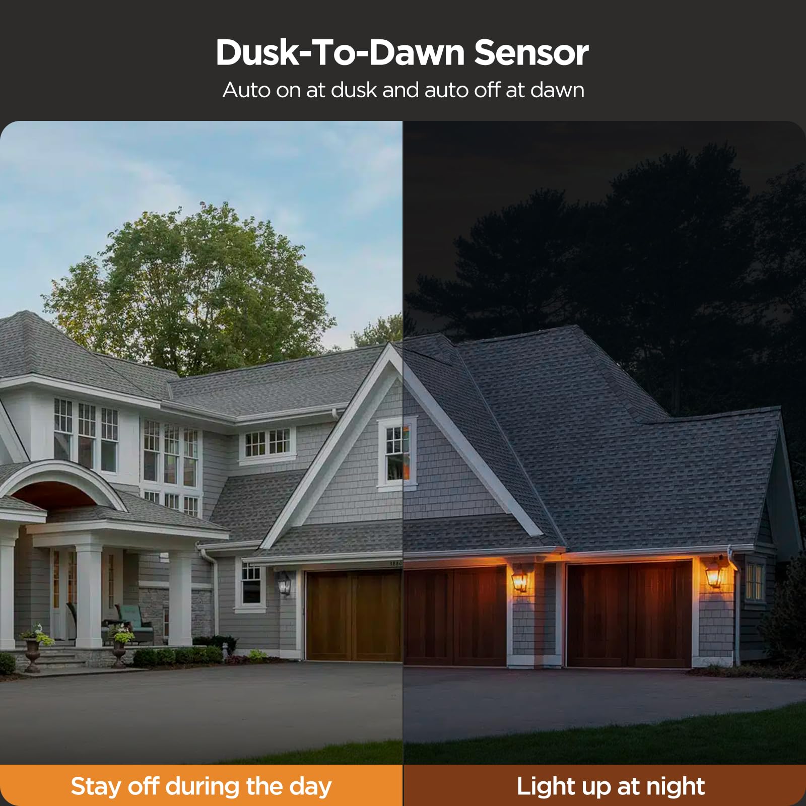 Vicstone flame bulb on patio providing cozy automatic night light