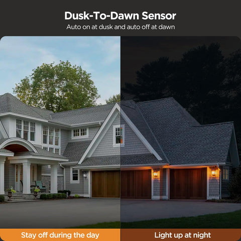 Vicstone flame bulb on patio providing cozy automatic night light