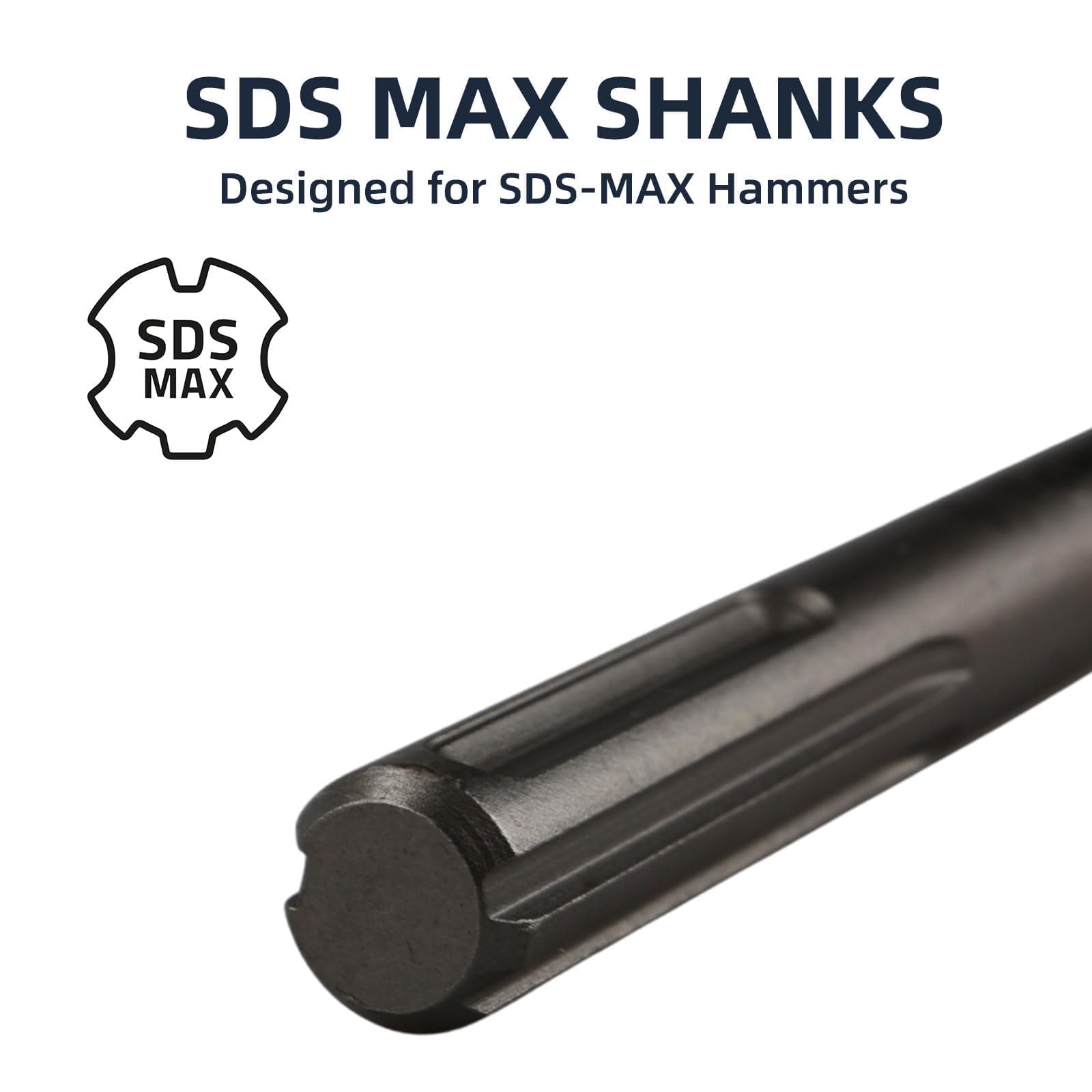 Victeut SDS Max shank fits most rotary hammers for versatile use