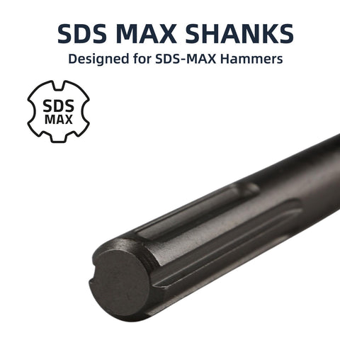 Victeut SDS Max shank fits most rotary hammers for versatile use