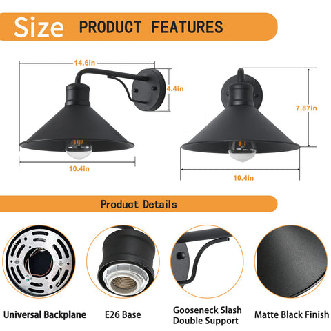 VICTOGATE closeup of metal sconce highlighting durable powder-coated coating against weather