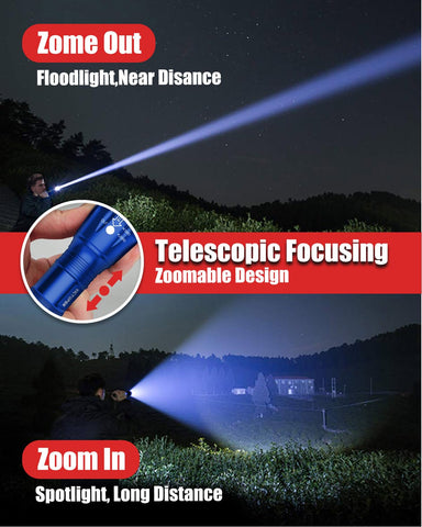 Victoper blue flashlight with five modes for versatile use outdoors