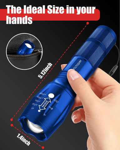 Victoper blue flashlight non-slip grip improves handling in wet conditions