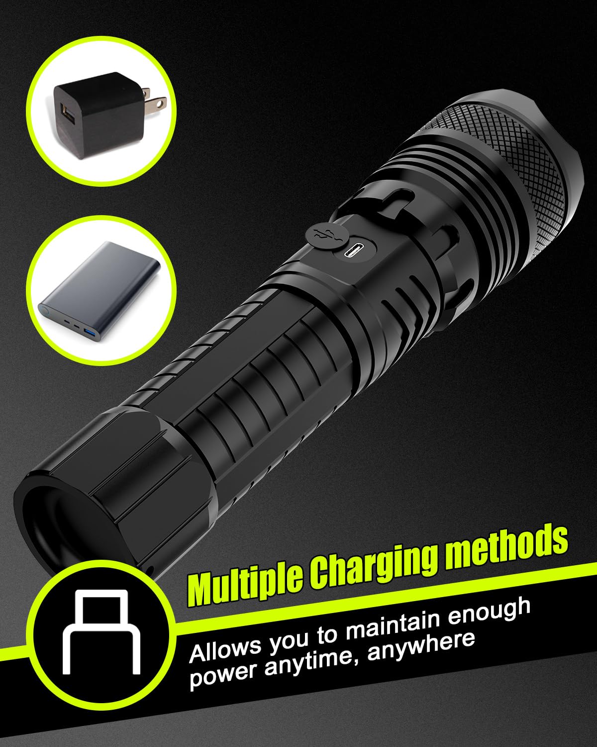 Victoper LED flashlights emergency use to charge devices and signal.