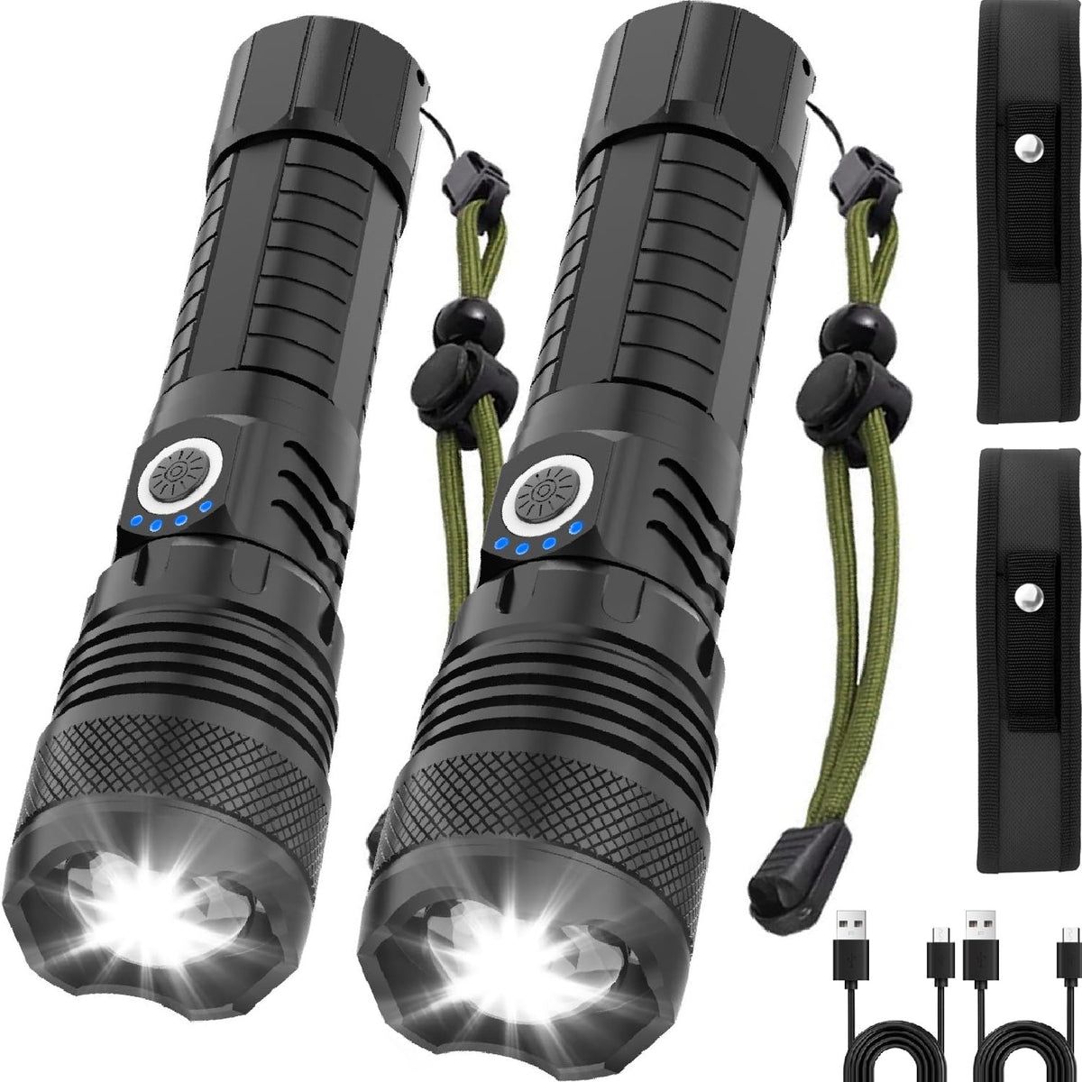 Victoper LED flashlights 2-pack front view, compact lighting for quick outdoor visibility.