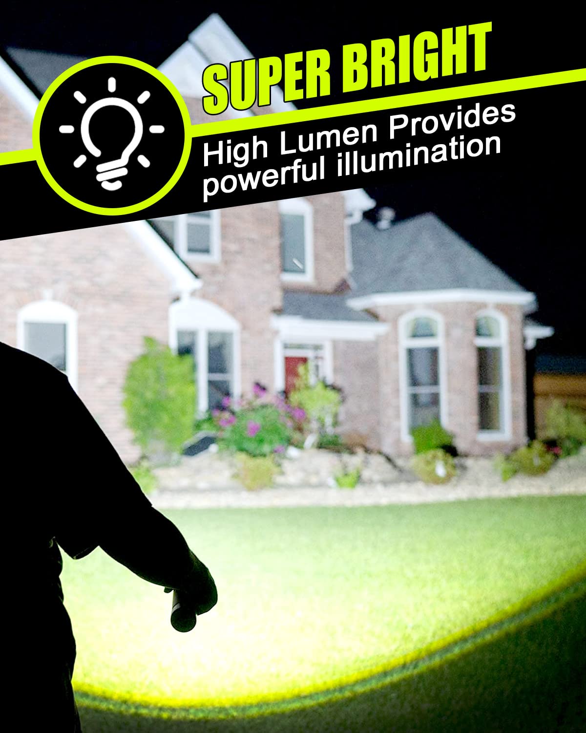 Victoper LED flashlights side-zoom, adjustable beam for flood or spot coverage.