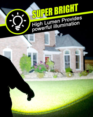 Victoper LED flashlights side-zoom, adjustable beam for flood or spot coverage.