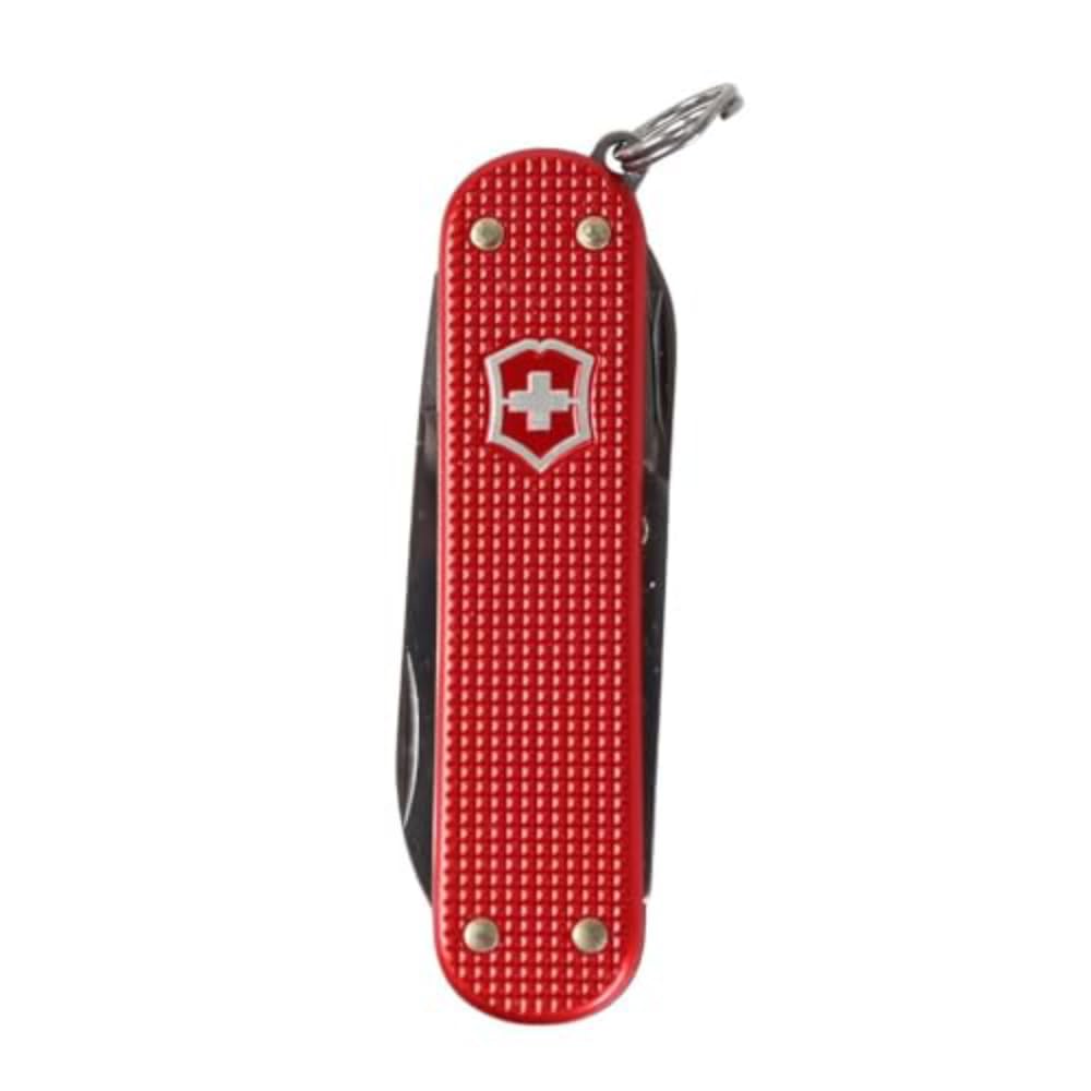Victorinox Classic SD in red Alox scales, closed for everyday carry.