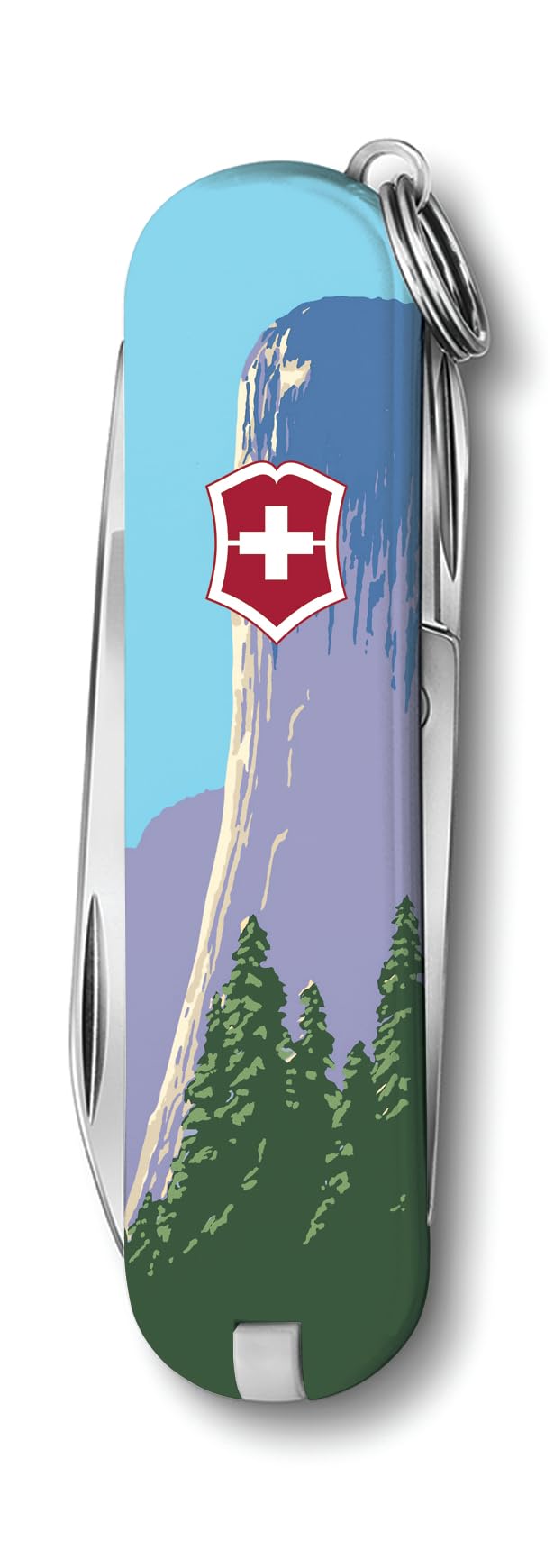 Victorinox Classic SD pocket knife with small blade shown on a keyring for everyday tasks