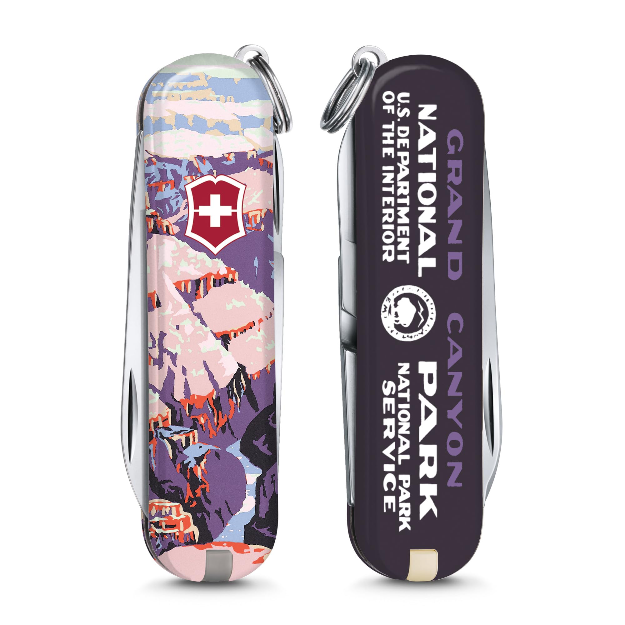 Victorinox Classic SD tools laid out showing blade, scissors, and screwdriver for quick fixes.