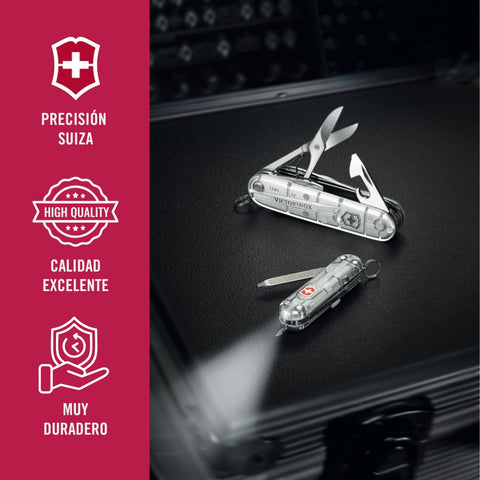 Victorinox Huntsman Silver Tech multi-purpose hook for carrying parcels securely.